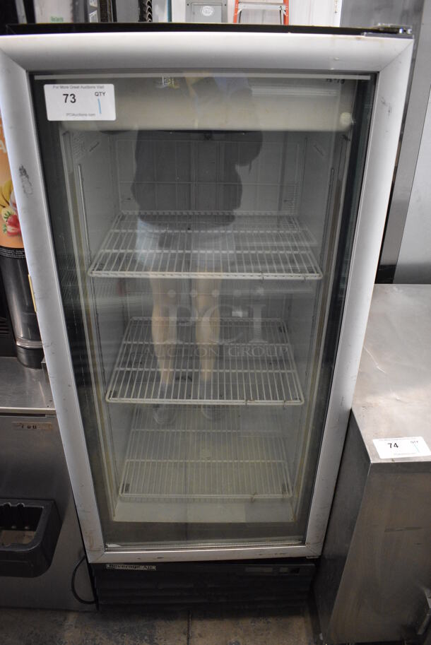 Beverage Air CFG-12-1-B Metal Commercial Single Door Reach In Cooler Merchandiser w/ Poly Coated Racks. 115 Volts, 1 Phase. 24x26x61. Tested and Working!