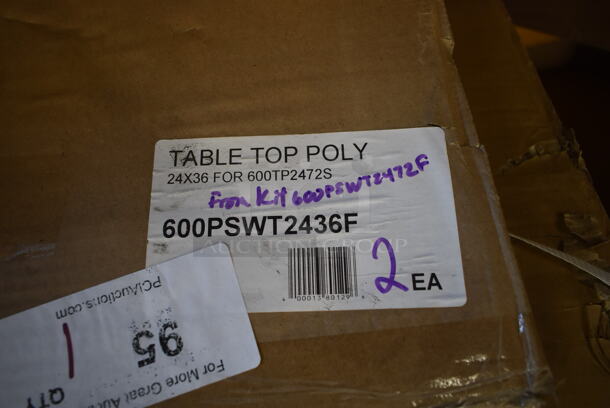 BRAND NEW SCRATCH AND DENT! Regency 600PSWT2436F 24" x 36" Poly Table Top for 24" x 72" Poly Top Table without Backsplash - Image 3 of 3