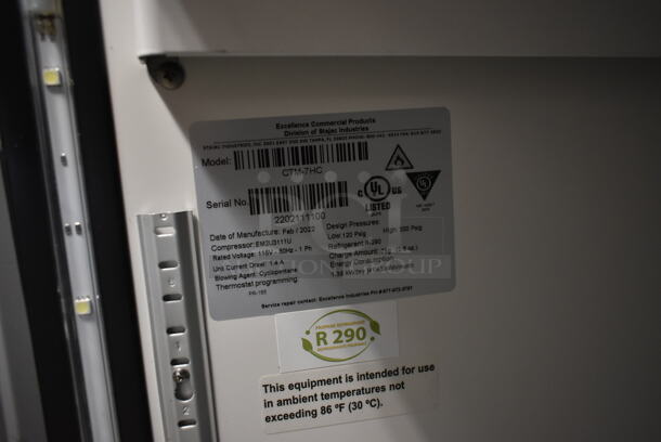 BRAND NEW SCRATCH AND DENT! Excellence CTM-7HC Metal Commercial Mini Cooler Merchandiser. 115 Volts, 1 Phase. Tested and Working! - Image 5 of 5