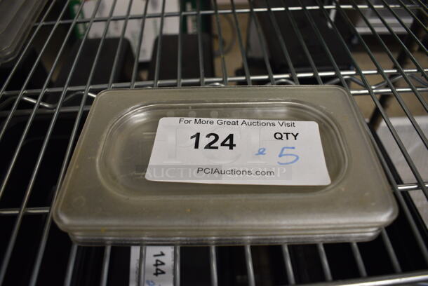 ALL ONE MONEY! Lot of 5 Clear Poly 1/9 Size Drop In Bin Lids! - Image 1 of 2