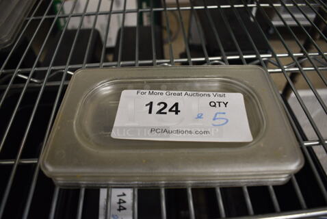 ALL ONE MONEY! Lot of 5 Clear Poly 1/9 Size Drop In Bin Lids!