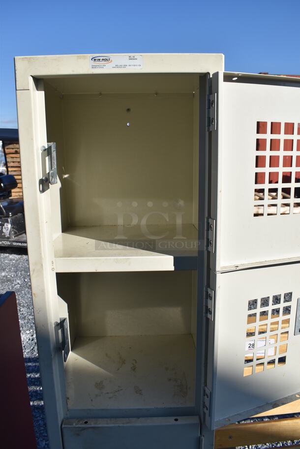 Win-holt Tan Metal 5 Cubby Locker. 12x12x67 - Image 3 of 4