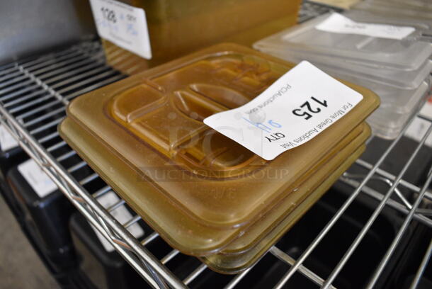 ALL ONE MONEY! Lot of 4 Amber Colored Poly 1/6 Size Drop In Bin Lids! - Image 2 of 2