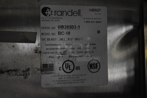 2015 Randell BC-18 Stainless Steel Commercial Floor Style Blast Chiller w/ 4 Probes. 115/230 Volts, 1 Phase. - Image 6 of 6