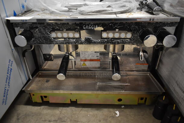 BRAND NEW SCRATCH AND DENT!  2022 Gaggia MGV292NTPU Stainless Steel Commercial Countertop 2 Group Espresso Machine w/ 2 Portafilters and Steam Wand. 230 Volts, 1 Phase. - Image 4 of 7
