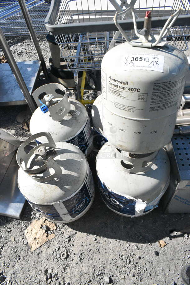 5 Items Including Honeywell Genetron 407C Tank and 4 Propane Tanks. Includes 12x12x20. 5 Times Your Bid!  - Image 1 of 4