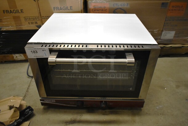 BRAND NEW SCRATCH AND DENT! Kratos 29M-002 Stainless Steel Commercial Countertop Half Size Convection Oven. 120 Volts, 1 Phase. Tested and Working!