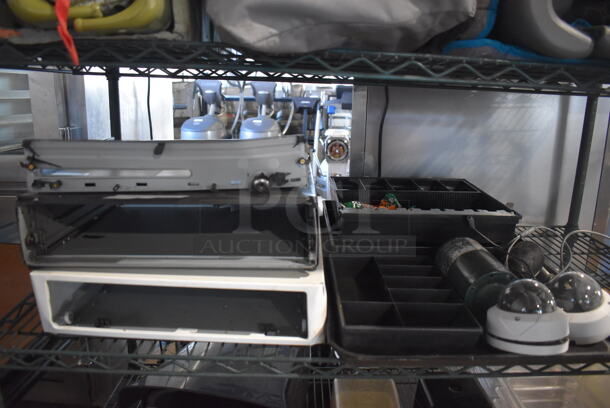 ALL ONE MONEY! Tier Lot of Various Items Including Cash Drawers and Cameras - Image 1 of 3