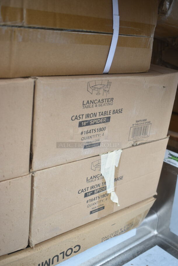 8 Boxes of 4 BRAND NEW SCRATCH AND DENT! Lancaster Table & Seating 164TS1800 18" Cast Iron Table Base Spider. 8 Times Your Bid! May Be Missing Pieces.  - Image 5 of 9