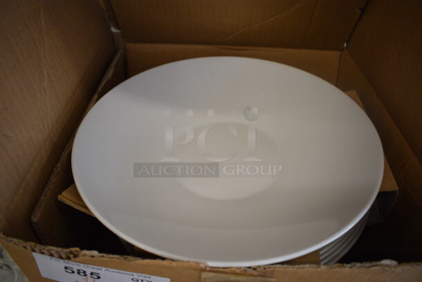24 BRAND NEW IN BOX! White Ceramic Plates. 12x12x2. 24 Times Your Bid!