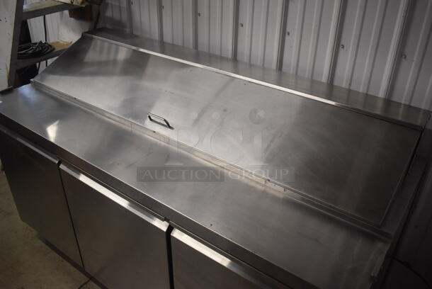 Avantco 178SCL3 Stainless Steel Commercial Sandwich Salad Prep Table Bain Marie Mega Top on Commercial Casters. 115 Volts, 1 Phase. 70.5x30x42. Tested and Working! - Image 2 of 7