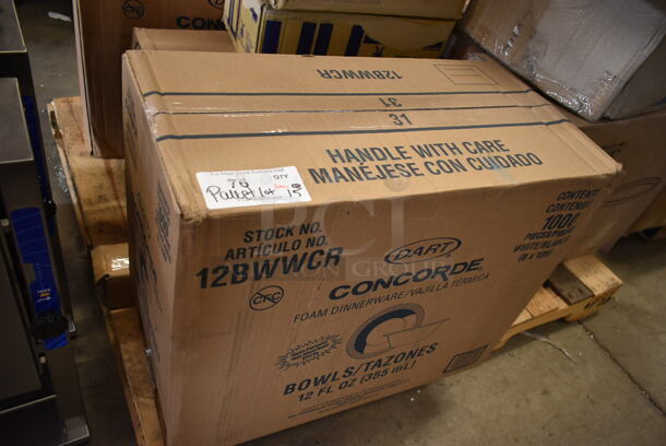 PALLET LOT of 15 BRAND NEW Boxes Including 4 Box H-9-CL High Ball Glasses, Dart 12BWWCR Concorde 10-12 oz. White Non-Laminated Round Foam Bowl - 1000/Case, GET H-9-1-SAN-CL Cheers 9 oz. Customizable Clear SAN Plastic Highball Glass - 24/Case, Choice 16 oz Deli Container, M-4010 100' Banquet Roll, 500PTCRLLWH Choice 40" x 100' White Plastic Table Cover Roll - 4/Case, 128HD24COMBO  ChoiceHD 24 oz. Microwavable Translucent Plastic Deli Container and Lid Combo Pack - 240/Case, 433PANPAL2 Baker's Lane PanPal Non-Stick Reusable Full Size Pan Liner - 2/Pack, Vollrath 68291 Wear-Ever 40 Qt. Replacement Boiler / Fryer Basket for 68270. 15 Times Your Bid! - Image 8 of 12
