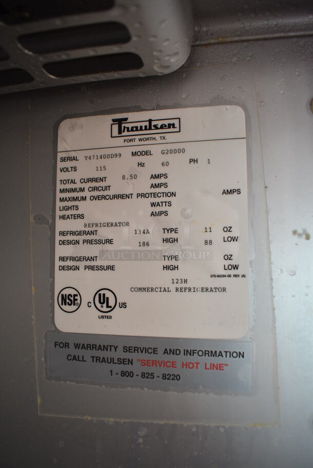 Traulsen G20000 Stainless Steel Commercial 4 Half Size Door Reach In Cooler on Commercial Casters. 115 Volts, 1 Phase. Tested and Powers On But Does Not Get Cold - Image 7 of 7