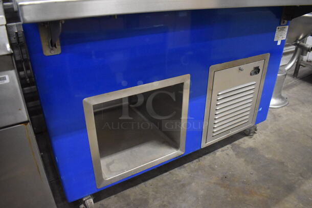 Colorpoint 50-CFI Stainless Steel Commercial Portable Refrigerated Buffet Station w/ Tray Slide and 2 over Shelves on Commercial Casters. 120 Volts, 1 Phase. 52x35x80. Tested and Working! - Image 3 of 8