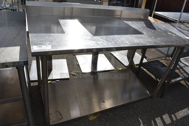 Stainless Steel Table w/ Under Shelf and Back Splash. 60x30x43 - Image 2 of 5