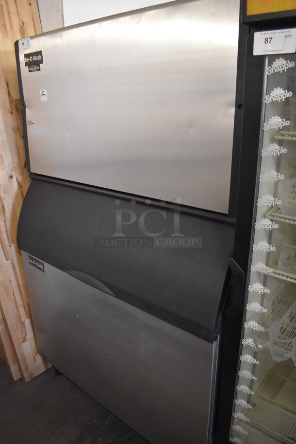 Ice O Matic ICE1406FA7 Air Cooled Stainless Steel Commercial Ice Machine Head on Ice O Matic B100PSB Commercial Ice Bin. 208-230 Volts, 1 Phase. 48x32x76 - Image 1 of 8