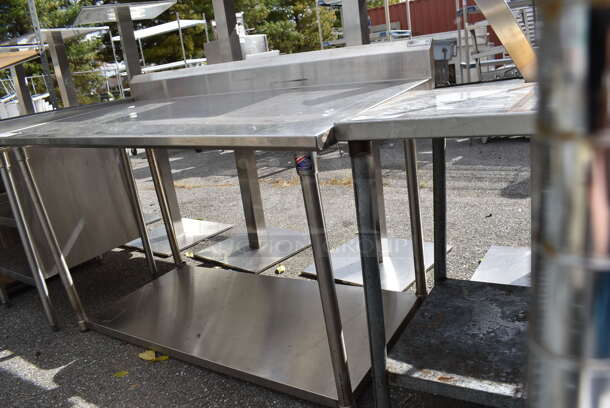 Stainless Steel Table w/ Under Shelf and Back Splash. 60x30x43 - Image 4 of 5