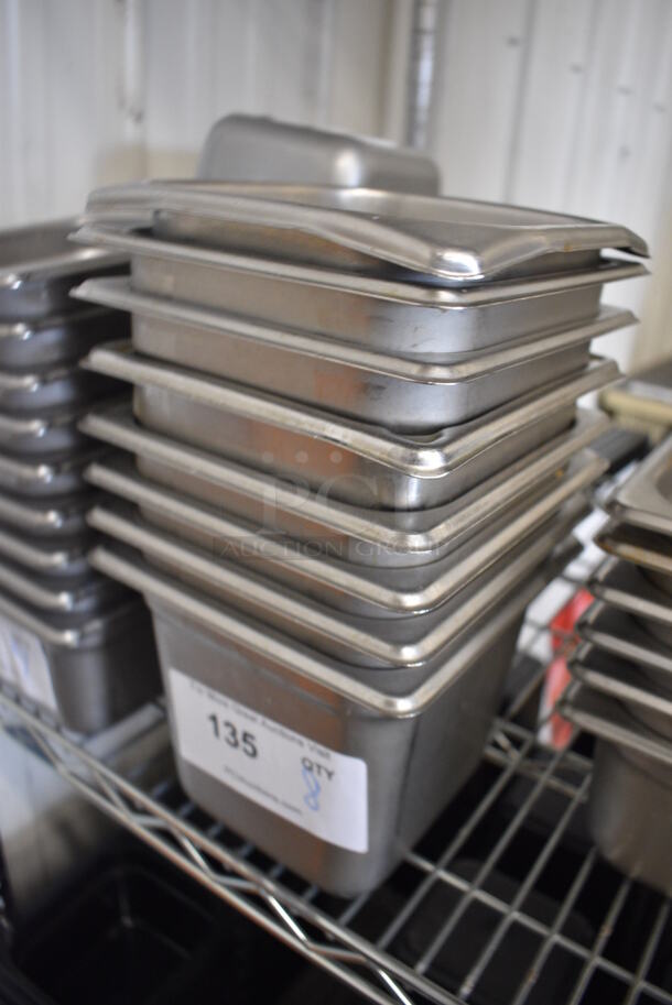 8 Stainless Steel 1/6 Size Drop In Bins. 1/6x6. 8 Times Your Bid! - Image 2 of 3