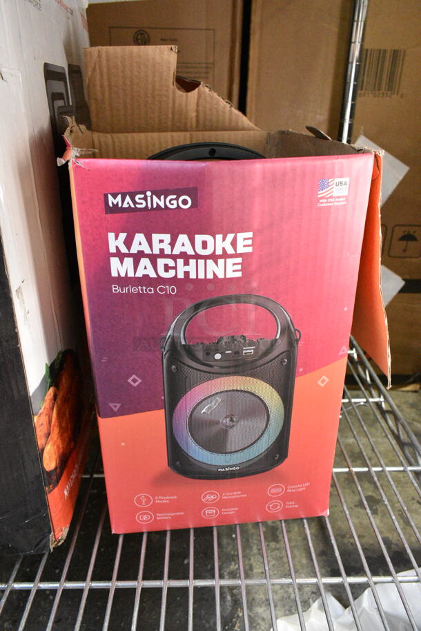 4 Various Items Including PKRTVG34 NutriChef Vertical Rotisserie Oven, Pyle PLQB10 10 inch 500 Watt Car Audio Speaker Subwoofer Bandpass Enclosure System, NCBS10S NutriChef 10 Piece Non-stick Bakeware Set, Masingo Karaoke Machine. 4 Times Your Bid!  - Image 8 of 10