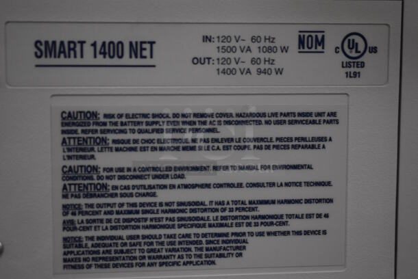 Tripp Lite SmartPro UPS Smart 1400 Net. 120 Volts, 1 Phase. 8x9x13 - Image 5 of 5