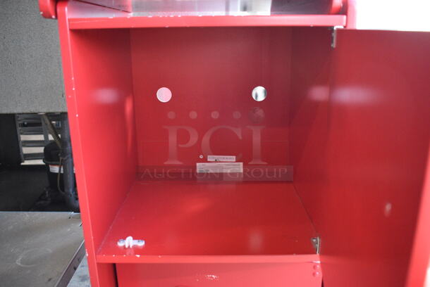 2 Red 2 Cubby Lockers. Comes w/ Suggestion Box. 13.5x14.5x27.5. 2 Times Your Bid! - Image 4 of 6