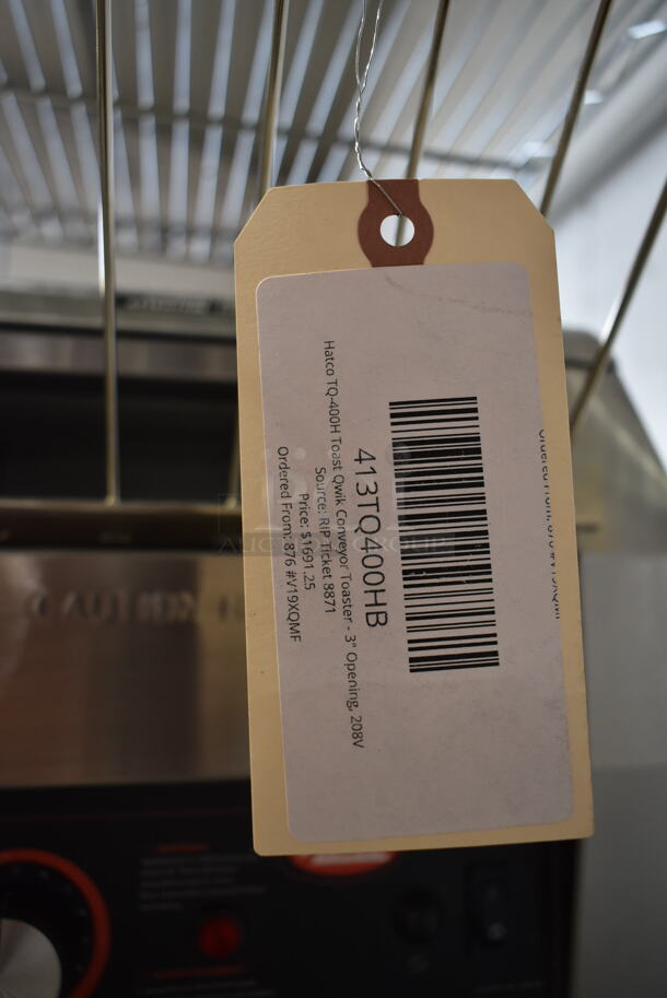 BRAND NEW SCRATCH AND DENT! Hatco TQ-400H Stainless Steel Commercial Countertop Toast Qwik Conveyor Toaster - 3" Opening. 208 Volts, 1 Phase.  - Image 4 of 5