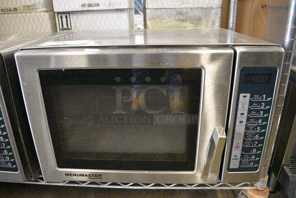 Menumaster Stainless Steel Commercial Countertop Microwave Oven. 21.5x18x14