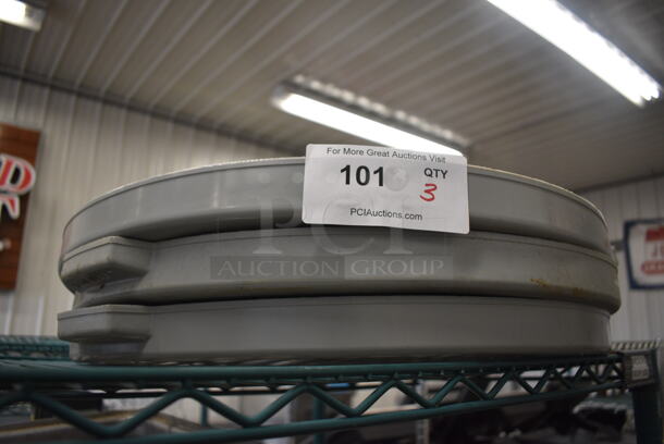 3 Gray Poly Trash Can Lids. 22.5x22.5x2.5. 3 Times Your Bid! - Image 3 of 3