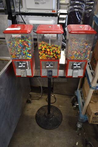 Metal Floor Style 3 Hopper Candy Vending Machine. 