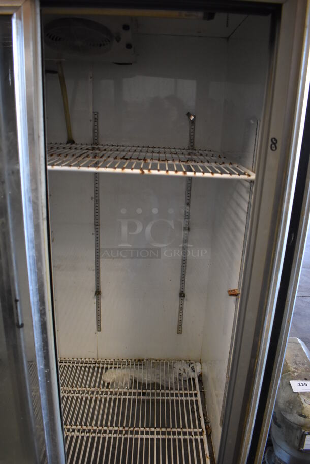 Leader Metal Commercial 2 Door Reach In Cooler Merchandiser w/ Poly Coated Racks. 115 Volts, 1 Phase. 48x31x74.5. Tested and Powers On But Temps at 51 Degrees - Image 3 of 5