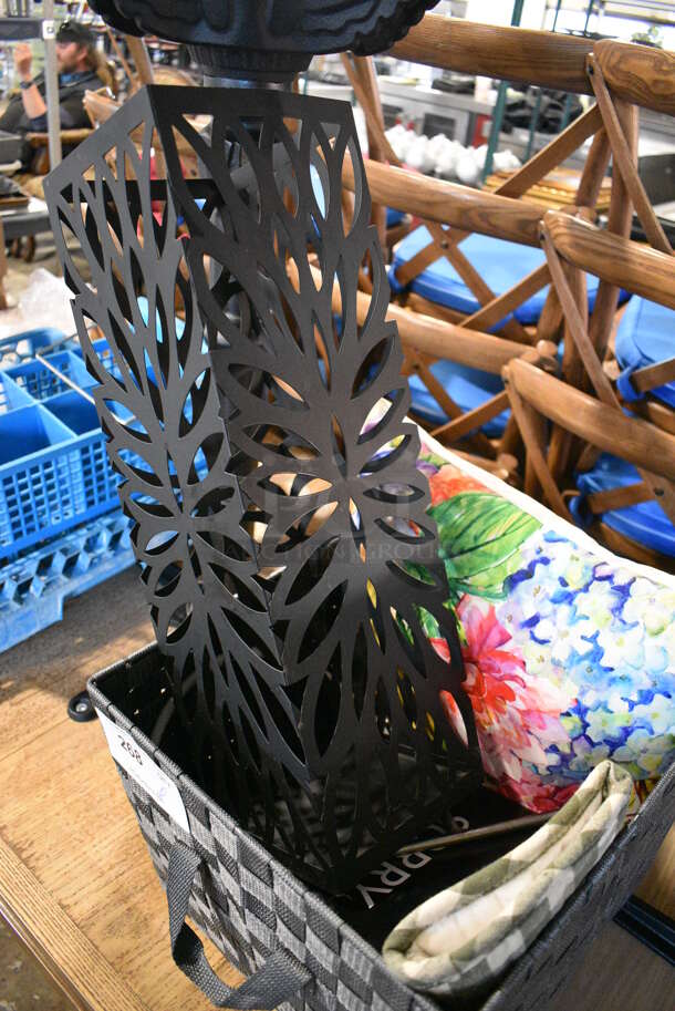ALL ONE MONEY! Lot of Various Items In Gray Basket Including Pillow! - Image 2 of 3