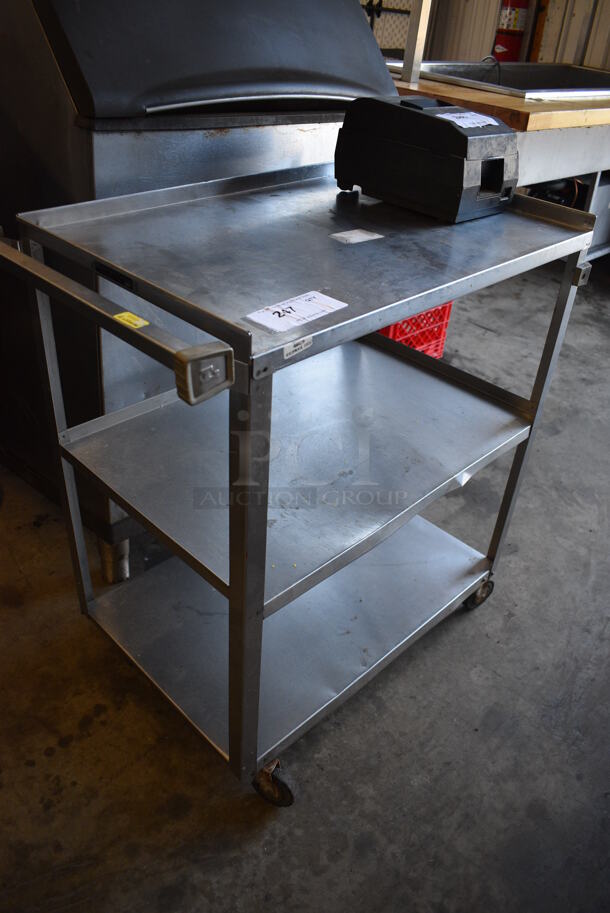 Stainless Steel Commercial 3 Tier Cart w/ Push Handle on Commercial Casters. 18x30x32.5 - Image 3 of 3