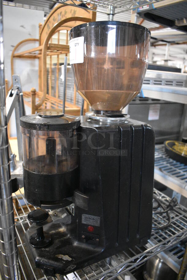 La San Marco Metal Commercial Countertop Espresso Bean Grinder. 110 Volts, 1 Phase. 8x15x21. Tested and Does Not Power On