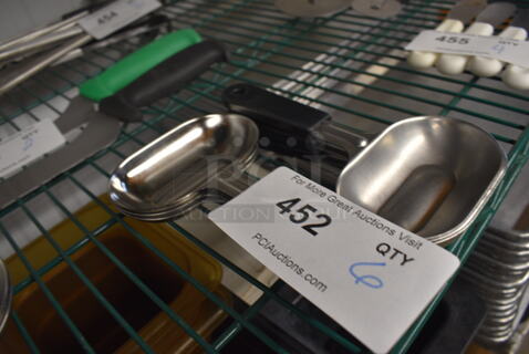 6 Various Stainless Steel Scoops. 7.5". 6 Times Your Bid!