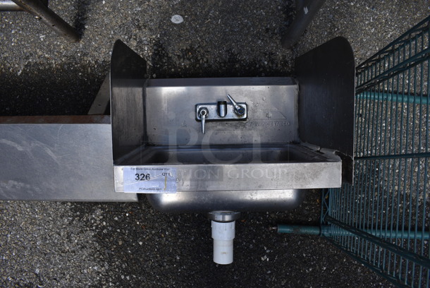 Advance Tabco Stainless Steel Commercial Single Bay Sink w/ Handles and Side Splash Guards. 17.5x15x20