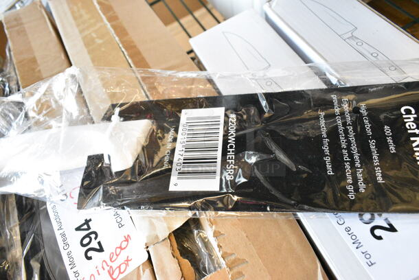 2 Box of 6 BRAND NEW SCRATCH AND DENT! 220KWCHEFSR8 Choice 8" Serrated Chef Knife with White Handle 2 Times Your Bid!  - Image 3 of 3
