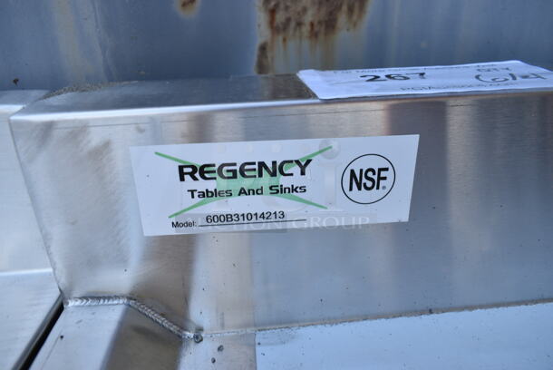 BRAND NEW SCRATCH AND DENT! Regency 600B31014213 Stainless Steel Commercial 3 Bowl Underbar Sink with Two Drainboards. Bays 10x10. Drain Boards 10x14 - Image 8 of 8
