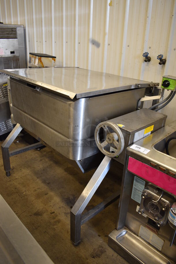 Lolo Stainless Steel Commercial Floor Style Natural Gas Powered Manual Tilting Braising Pan. 50x35x42 - Image 1 of 6