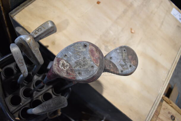 Black Golf Bag w/ 7 Various Golf Clubs. 9x9x46 - Image 3 of 6