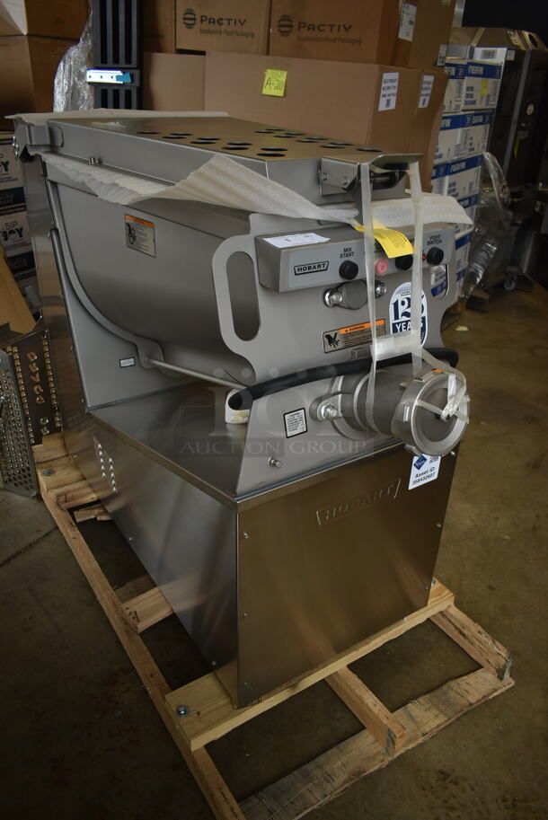 BRAND NEW! 2022 Hobart MG2032 Metal Commercial Floor Style Electric Powered Meat Mixer Grinder. 208 Volts, 3 Phase.