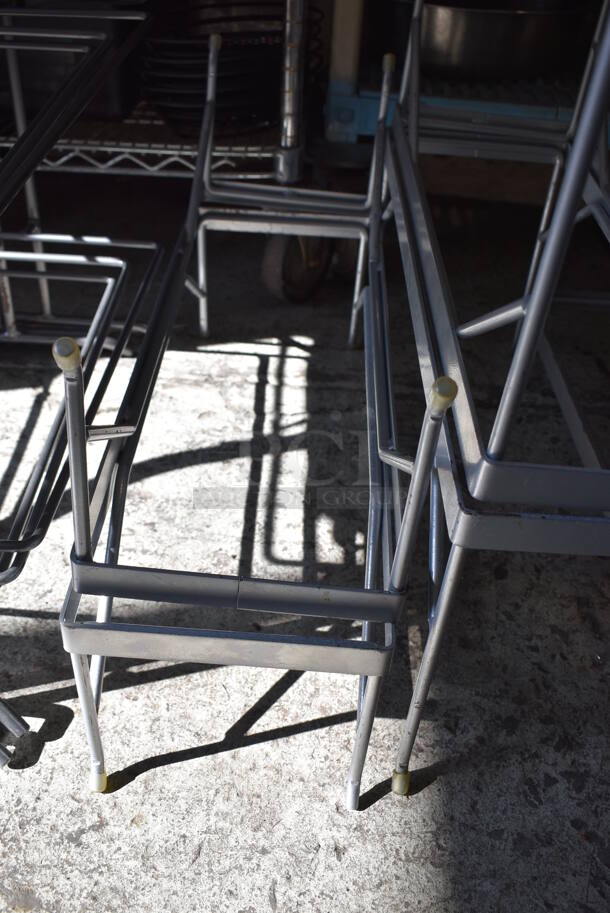 ALL ONE MONEY! Lot of Items Under Table Including 11 Various Metal Stands. Includes 8x24x3.5, 13x22x22, 9x15x18 - Image 6 of 7