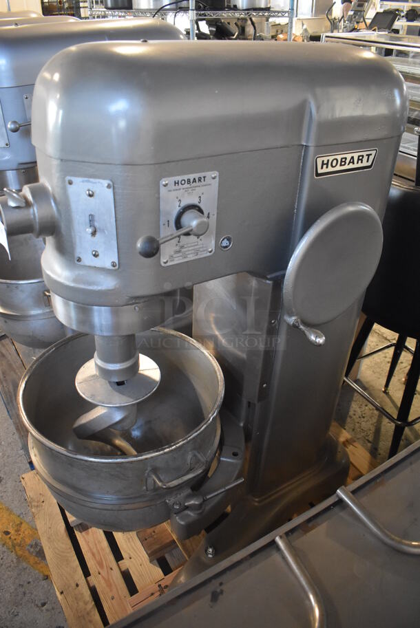 REFURBISHED! Hobart H 600 Metal Commercial Floor Style 60 Quart Planetary Dough Mixer w/ Stainless Steel Mixing Bowl and Dough Hook Attachment. Unit Has Been Professionally Refurbished! 208 Volts, 3 Phase. 28x40x56 - Image 2 of 10