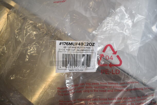 3 BRAND NEW SCRATCH AND DENT! 176MUF48C2OZ Baker's Lane 48 Cup 2.1 oz. Glazed Aluminized Steel Mini Muffin / Cupcake Pan - 26" x 18". 3 Times Your Bid! - Image 4 of 4
