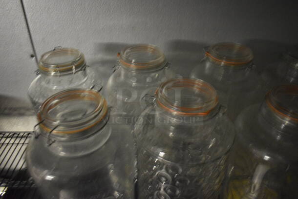10 Glass Beverage Jar Dispensers. Missing 2 Lids. 8x10x15. 10 Times Your Bid! (kitchen) - Image 5 of 5