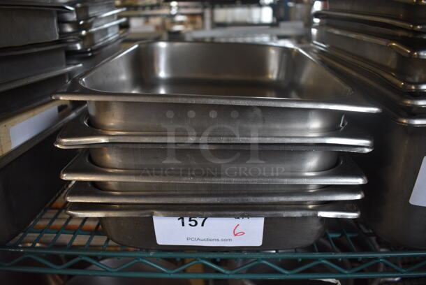 6 Stainless Steel 1/2 Size Drop In Bins. 1/2x2.5. 6 Times Your Bid!