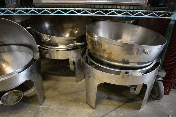 6 Metal Chafing Dishes w/ Lids. No Drop Ins. 18x17x19. 6 Times Your Bid! - Image 3 of 4