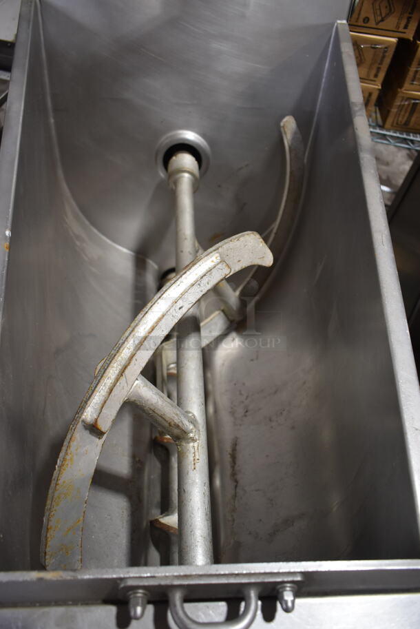Hobart MG2032 Metal Commercial Floor Style Electric Powered Meat Mixer Grinder w/ Foot Pedal on Commercial Casters. 208 Volts, 3 Phase. Tested and Working! - Image 6 of 8