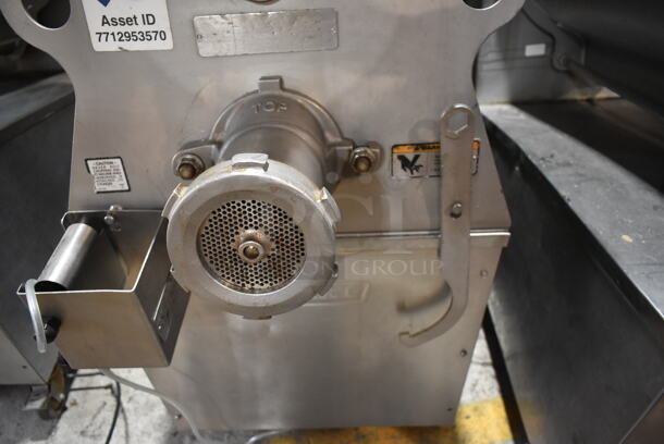 Hobart MG2032 Metal Commercial Floor Style Electric Powered Meat Mixer Grinder w/ Foot Pedal on Commercial Casters. 208 Volts, 3 Phase. Tested and Working! - Image 2 of 7