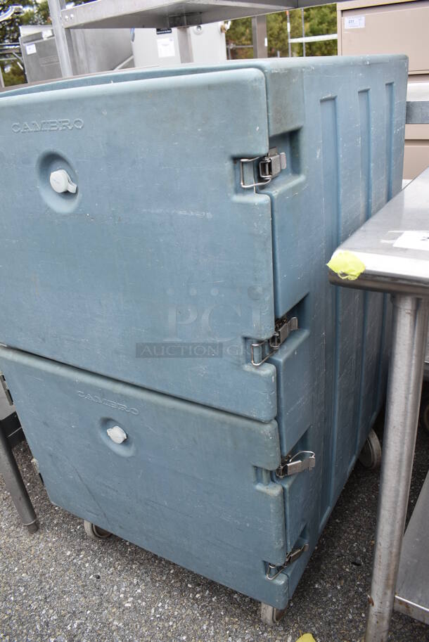 Cambro Blue Poly Insulated 2 Half Size Door Portable Cabinet on Commercial Casters. 25x32x42 - Image 2 of 8