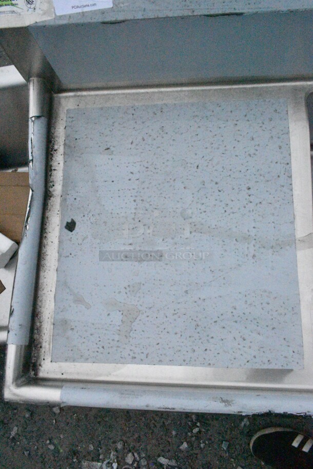 BRAND NEW SCRATCH AND DENT! Regency 600S1172324L 44" 16 Gauge Stainless Steel One Compartment Commercial Sink with 1 Drainboard - 17" x 23" x 12" Bowl. No Legs.  - Image 6 of 7